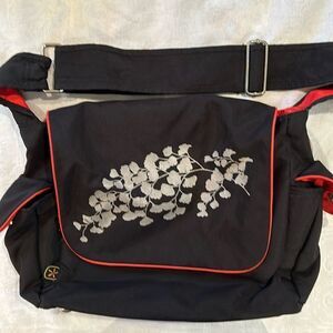 Fleurville Re-Run Messenger Diaper Bag Navy Red